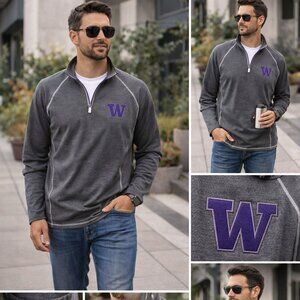 Tommy Bahama 1/4 Zip Pullover Men's M Gray Athletic Sweatshirt Logo W Stretch